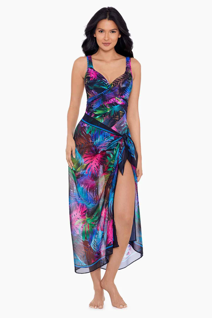 Pixel Palmas Scarf Pareo Swim Cover Up - Greta's Flair Lingerie